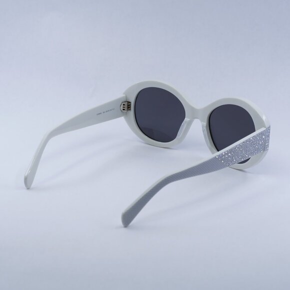 Celine CL4240IS 25A Sunglasses Shiny Ivory with Silver Studs Embellishment Frame - Picture 11 of 12